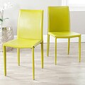 Safavieh Jazzy Bonded Leather Green Side Chair (Set of 2)