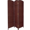Seven-foot Diamond Weave Wood/Plant Fiber Room Divider (China)
