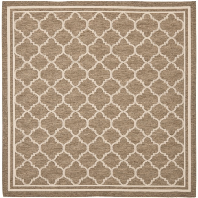 Safavieh Poolside Brown/Bone Indoor/Outdoor Polypropylene Rug (6'7