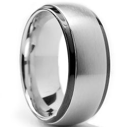 Oliveti Two-tone Stainless Steel Men?s Dome Ring (8 mm)