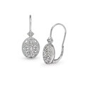 DB Designs Sterling Silver Diamond Accent Filigree Designed Oval Leverback Earrings