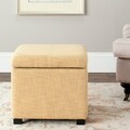 Safavieh Broadway Light Gold Viscose Storage Ottoman