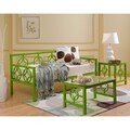 Medallion Organic Green Sofa Depth Daybed and Memory Foam Mattress