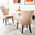 Safavieh Matty Wheat Polyester Nailhead Dining Chairs (Set of 2)