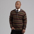 Weatherproof Men's Walnut Striped Wool/Cashmere Blend Sweater