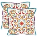 Kaleidoscope 18-inch White Decorative Pillows (Set of 2)