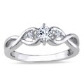 Miadora Sterling Silver 1/3ct TGW Gemstone and Diamond Accent Ring