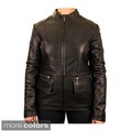 Knoles & Carter Women's Plus-size Bellow Pocket Leather Jacket