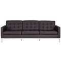 Florence Style Brown Leather Sofa