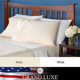 Grand Luxe Egyptian Cotton Solid Sateen 1200 Thread Count Deep Pocket Sheet Set and Pillowcase Separates