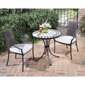 Black and Tan 3-piece Tile Top Bistro Set