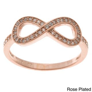 La Preciosa Sterling Silver Cubic Zirconia Infinity Ring