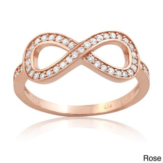La Preciosa Sterling Silver Cubic Zirconia Infinity Ring