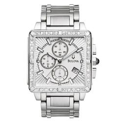 Bulova Men's Stainless Steel Diamond Accented Chronograph Watch