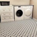 Somertile 11-1/2x11-1/2-in Cambridge Matte White with Black Dot Porcelain Tile (Case of 10)