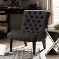 Caelie Grey Linen Modern Lounge Chair