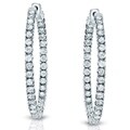 14k Gold 3ct TDW Diamond Hoop Earrings (H-I, SI1-SI2)