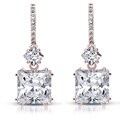 Collette Z Sterling Silver Cubic Zirconia Square Drop Earrings