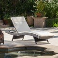 Christopher Knight Home Outdoor Brown Wicker Adjustable Chaise Lounge with Cushion