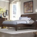 Lancashire Walnut Brown Curved Sleigh King-size Bed