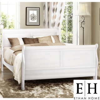 ETHAN HOME Canterbury Louis Phillip White Queen-size Sleigh Bed