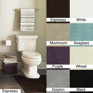 Soft Cotton Casual Contour Slip-resistant Bath Rugs (Set of Two)
