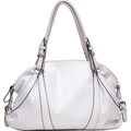 Dasein Faux-leather Zip-top Shoulder Bag with Buckle Embellishments