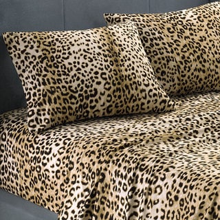 Premier Comfort Cozy*Spun All Seasons Queen-size Textured Cheetah Sheet Set