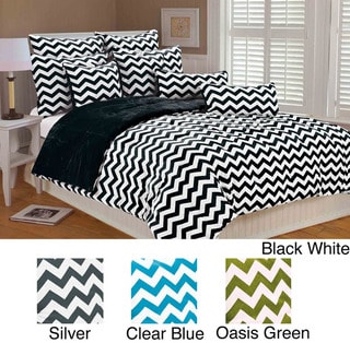 Chevron Microplush 3-piece Comforter Set