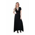 24/7 Comfort Apparel Women's Faux Wrap Maxi Dress