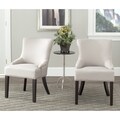 Safavieh Loire Beige Linen Nailhead Dining Chairs (Set of 2)