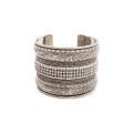 Handcrafted Wide Antiqued Metal Cuff Bracelet (India)