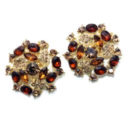 Absolutely Audrey Amber Rhinestone Shoe Clips