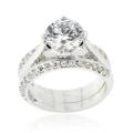 Icz Stonez Sterling Silver Cubic Zirconia Bridal Ring Set