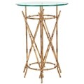 Hidden Treasures Glass Top Brass Accent Table