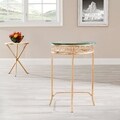 Hidden Treasures Glass Top Brass Accent Table
