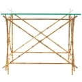 Hidden Treasures Glass Top Brass Accent Table