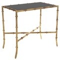 Hidden Treasures Black Mirrored Glass Gold Accent Table