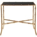 Hidden Treasures Black Granite Gold Accent Table