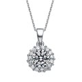 High-polish Sterling Silver and Round-cut Cubic Zirconia Necklace