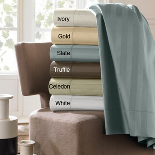 Damask Stripe Rayon from Bamboo/Organic Cotton 400 Thread Count King-size Sheet Set