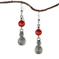 Jewelry by Dawn Red Riverstone With Double Swirl Drop Earrings