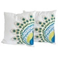 Christopher Knight Home Embroidered Peacock Tail Pillows (Set of 2)