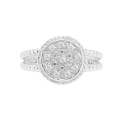 Sterling Silver 1/10ct TDW Diamond Accent Circle Ring (H-I, I3)
