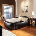 ETHAN HOME Yorkshire Black Bonded Leather Modern Upholstered Bed