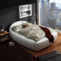 ETHAN HOME Yorkshire White Bonded Leather Modern Upholstered Bed