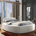 ETHAN HOME Dorchester White Bonded Leather Modern King-size Bed