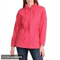 Larry Levine Women's Lightweight Travel Hooded Windbreaker