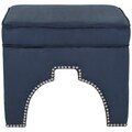 Sahara Navy Nailhead Ottoman