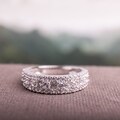 Miadora Sterling Silver White Sapphire Anniversary Ring